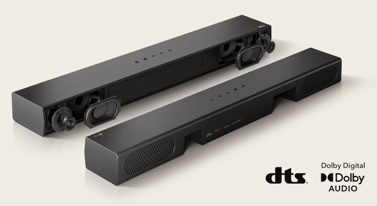 Built-in sub woofers in a compact design